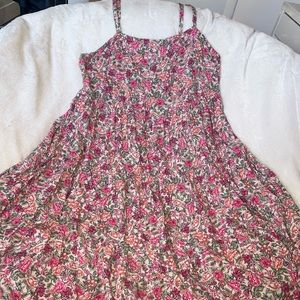 Short Pink Flowyy Floral Summer Dress Old Navy